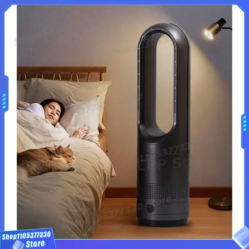 Smart Bladeless Air Purifier Fan with Cooling Heating Function Digital Timer Control 8000RPM High Speed Floor Standing Unit