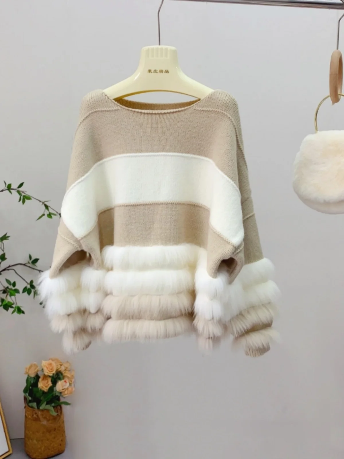 Fur CoatSpring New Fox Fur Grass Loose Sweater Slimming Knitwear