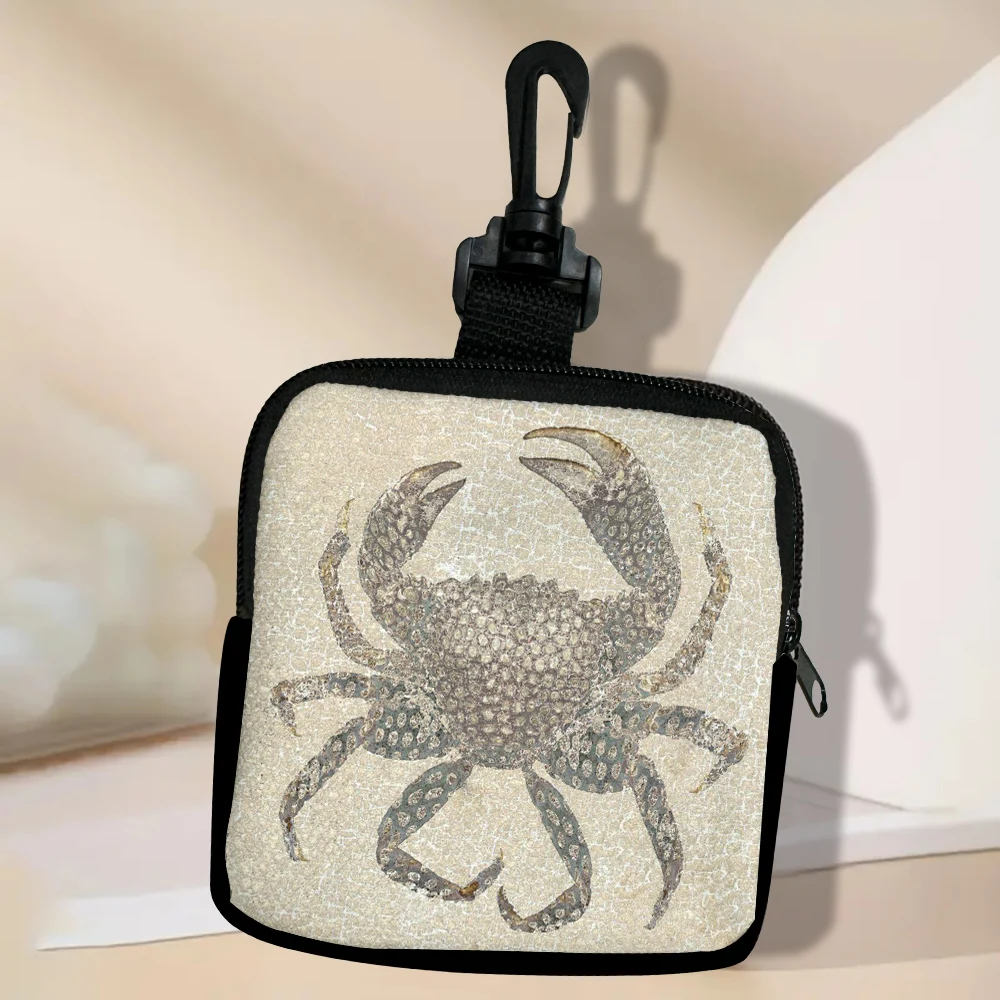 

Starfish 1 Zipper Coin Purse Women's Simple Handbag Card Package Coin Bag Purse Key Earphone Pouch 3.3