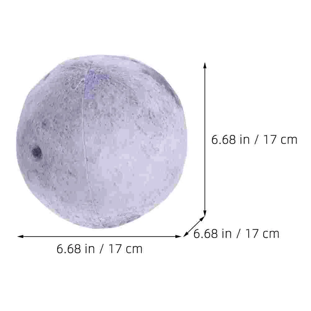 Moon Pillow Toy 17cm Soft Plush Stuffed Round Throw Spherical Cushion Furry Sofa Decor Bedroom Living Room