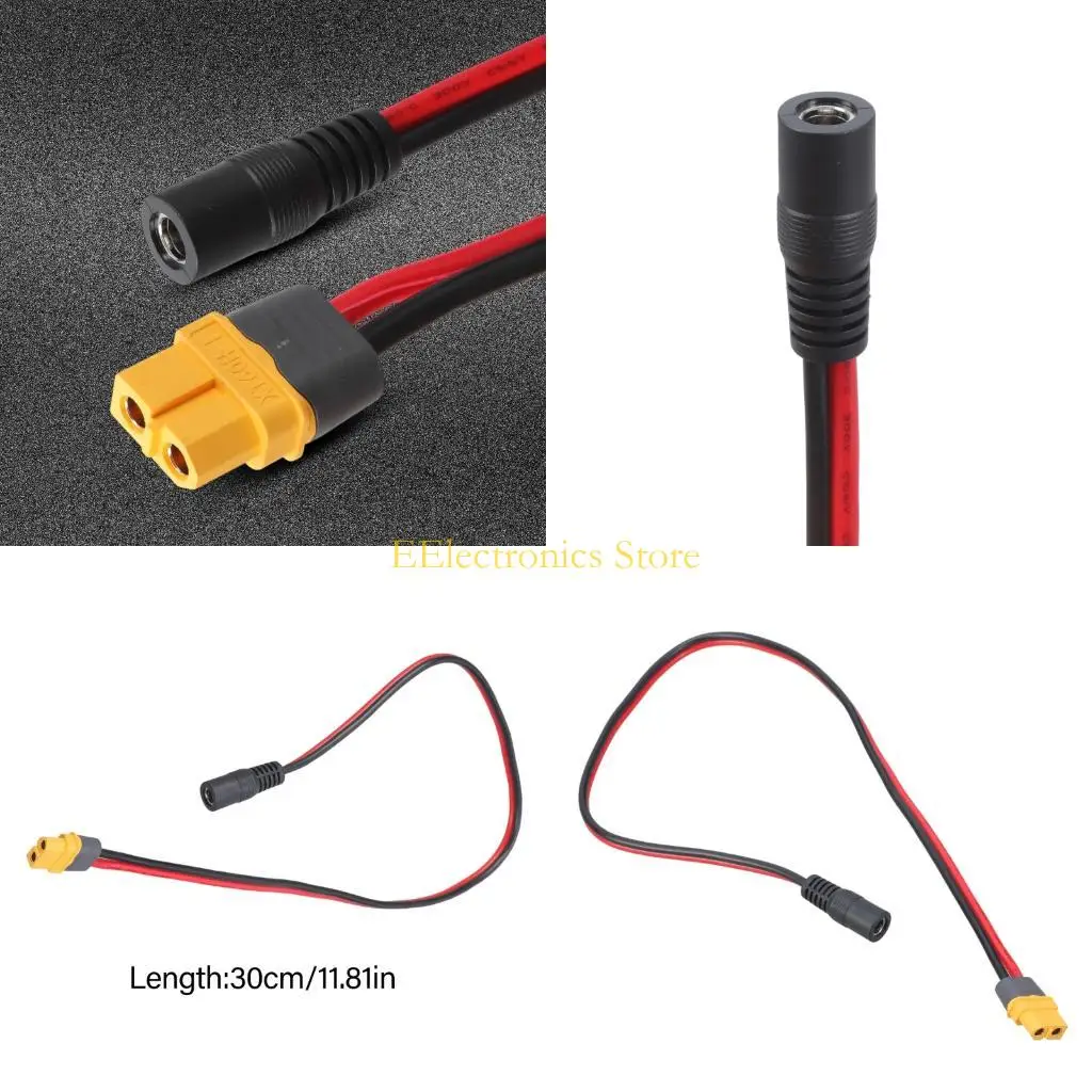 B03C XT60 Female to 5.5x2.1mm/5.5x2.5mm Adapter Cable for TS100 Soldering Iron FPV Monitor Power Outdoor Power Station