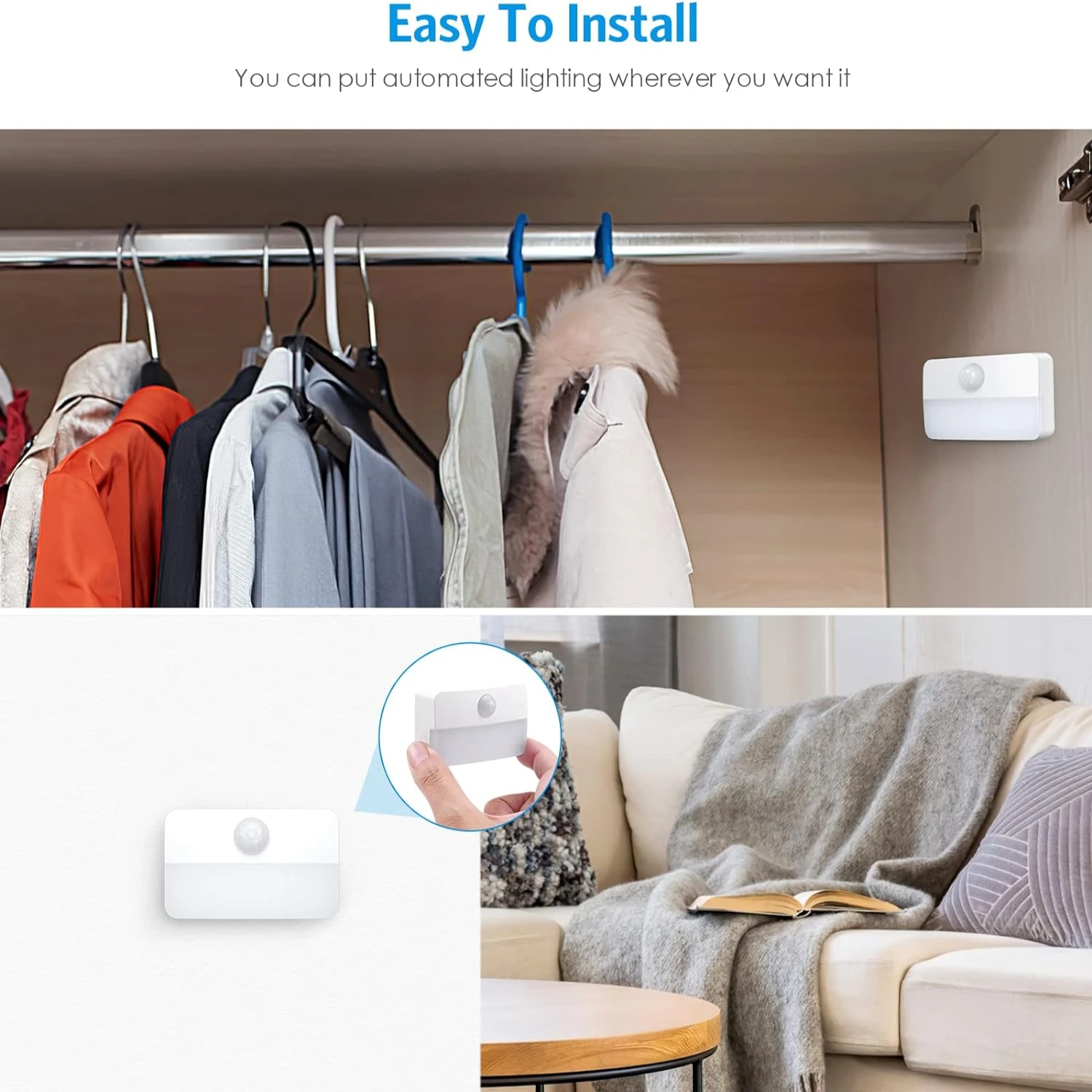 Safe, Convenient, and Enhanced Mini Motion Sensor LED Night Wall Light - Ideal Innovative Lighting Solution for Stairs, Hallway,