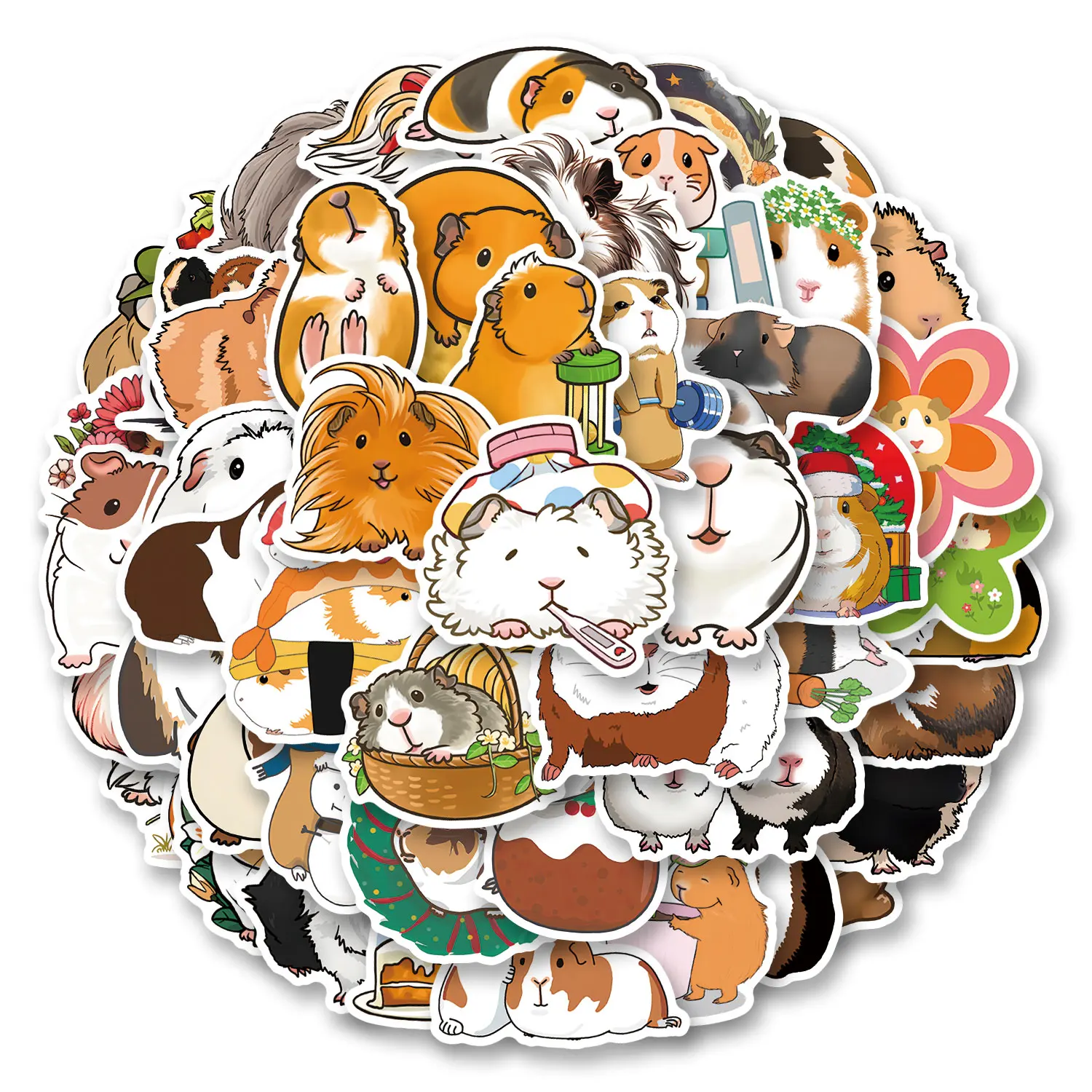 50pcs Guinea Pig AnimalGraffiti Stickers, Aesthetics Sticker