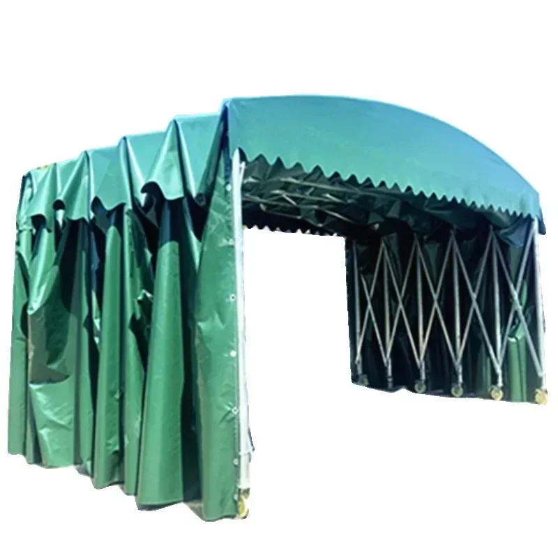 Customized Mobile Sliding Canopy Outdoor Large Scale Telescopic Sunshade Factory Warehouse Rainproof Tarpaulin Parking Activity