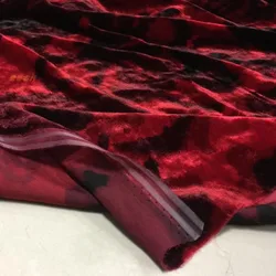 High-Grade Red Silk Fabric Mulberry Silk Gold Velvet Draping Soft Dress Cheongsam Clothing Sewing Fabric