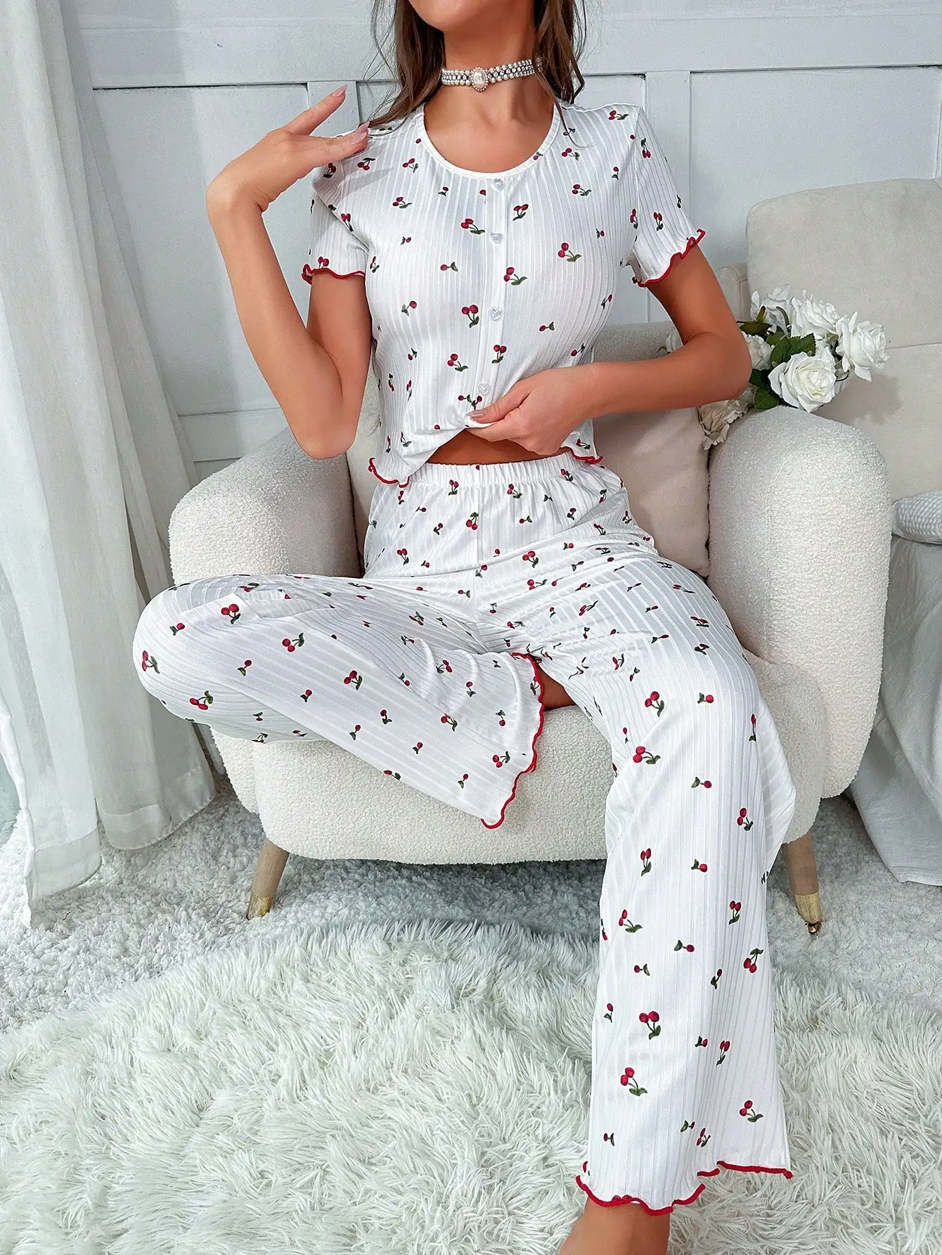 high quality women pajamas pants pretty woman summer printed short sleeve knit nightgowns pijamas mujer pyjamas ladies sleepwear