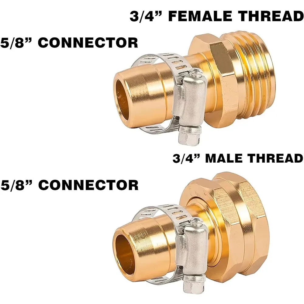 Garden Hose Repair Connector with Clamps, Fit for 3/4