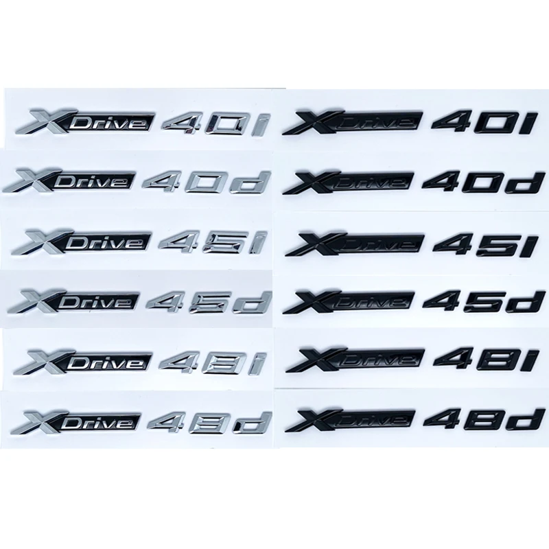 

Car Emblem Sticker 3D ABS Glossy Black Silver XDrive 40i 40d 45i 45d 48i 48d For BMW X1 X2 X3 X4 X5 X6 X7 GT
