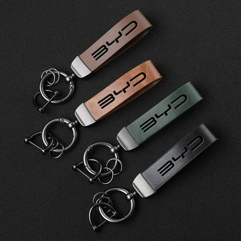 Luxury Genuine Leather Keychain Car Key Ring  For BYD Song Qin Han Tang DM 2018 PLUS Song Pro MAX Yuan