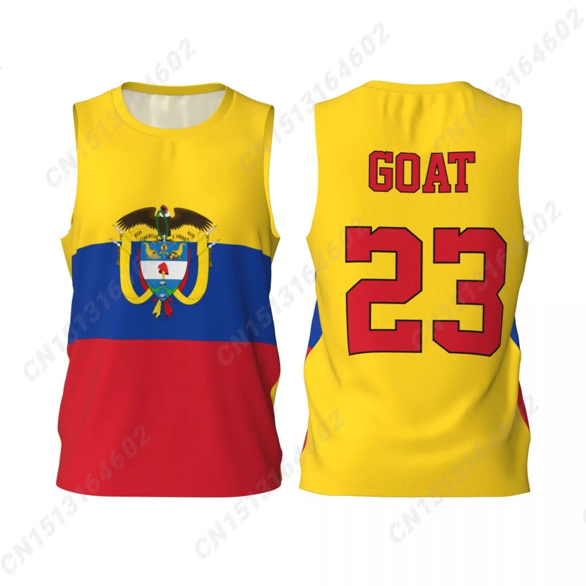 Custom Colombia Country Flag 3D Printed Basketball Goat T Shirt Men Summer T-shirt For Running Fitness For Gift