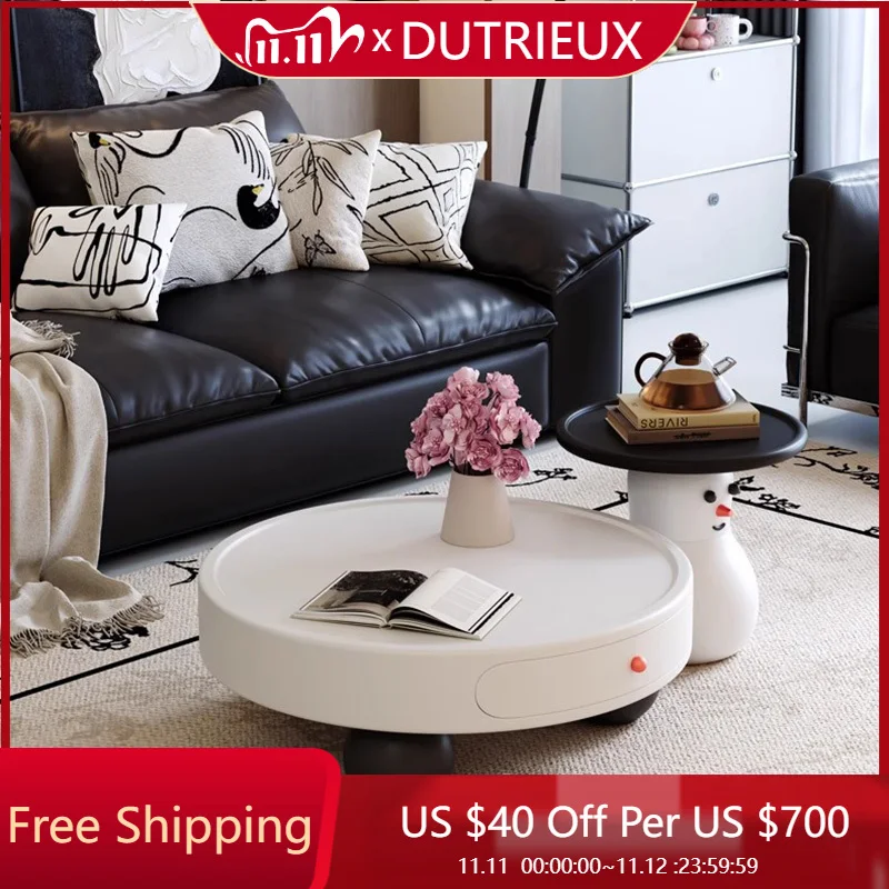 

Interior Fashion Coffee Table Simple Decoration Round White Relaxing Events Side Table Cute Save Space Couchtisch Home Furniture