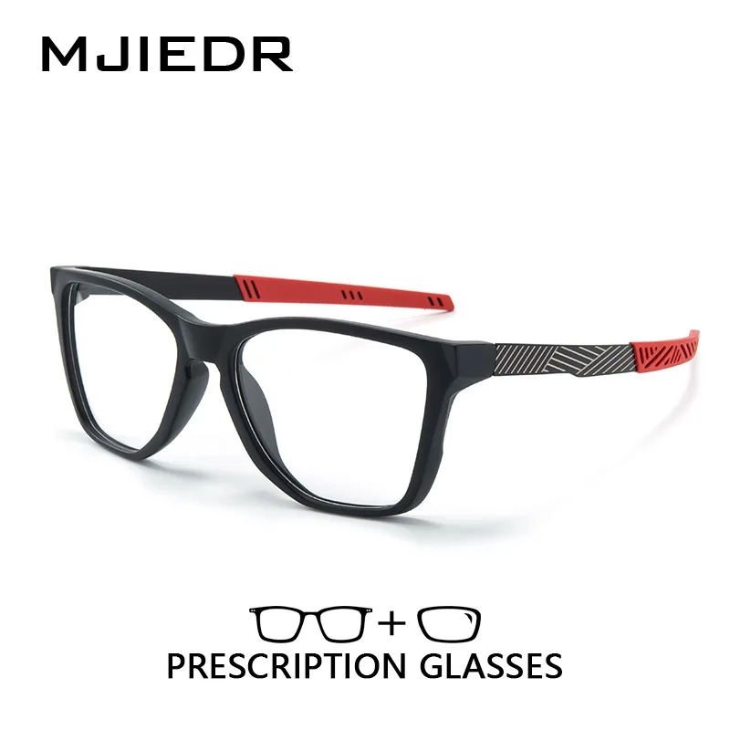

MJIEDR Custom Prescription Glasses Blue Light Blocking Sports Square Frame Computer Glasses Reading Glasses Multiple Colors