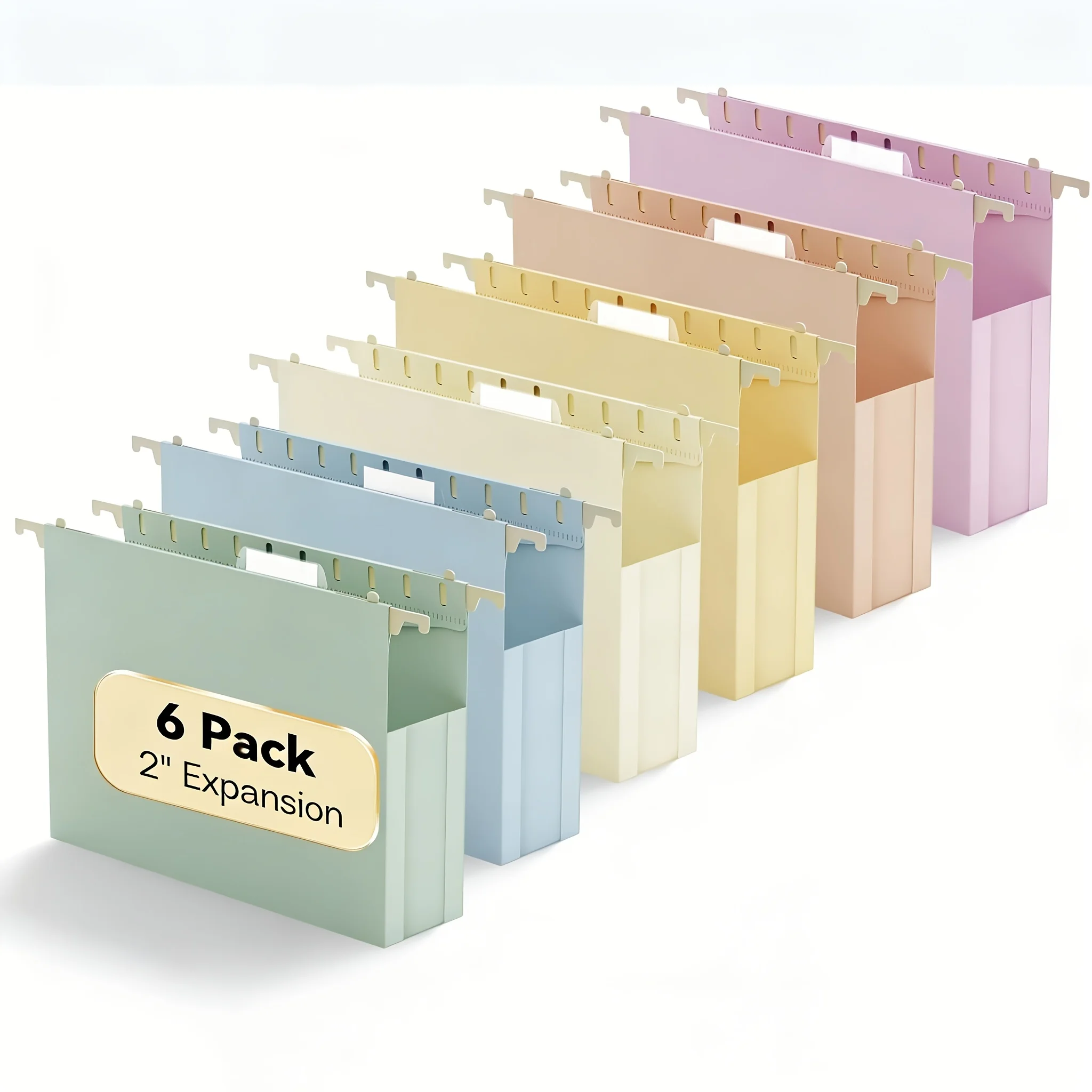 6 Pcs Thick Plastic Hanging Folder Letter Size With Expandable Organ Bag Label Partition Advanced Expansion For Offices