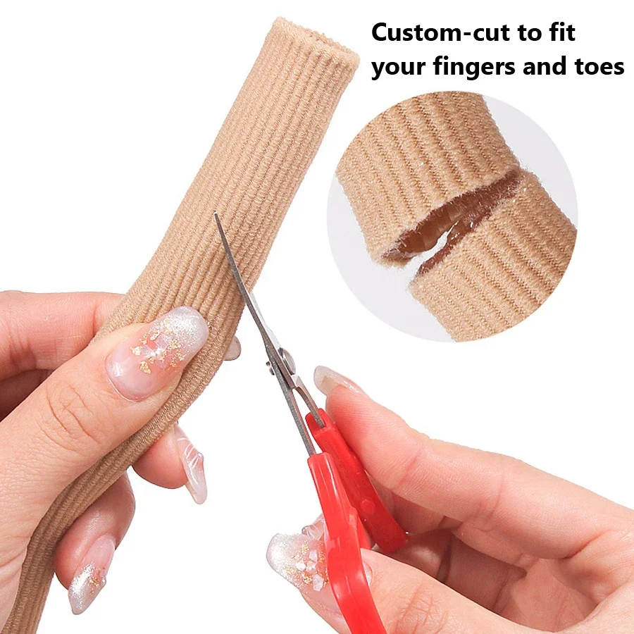 أكمام جل من الألياف الناعمة لأصابع القدم، واقيات أصابع أنبوبية من السيليكون قابلة للتنفس، العناية بالقدم، الراحة والحماية، فاصل وسادة الذرة #3