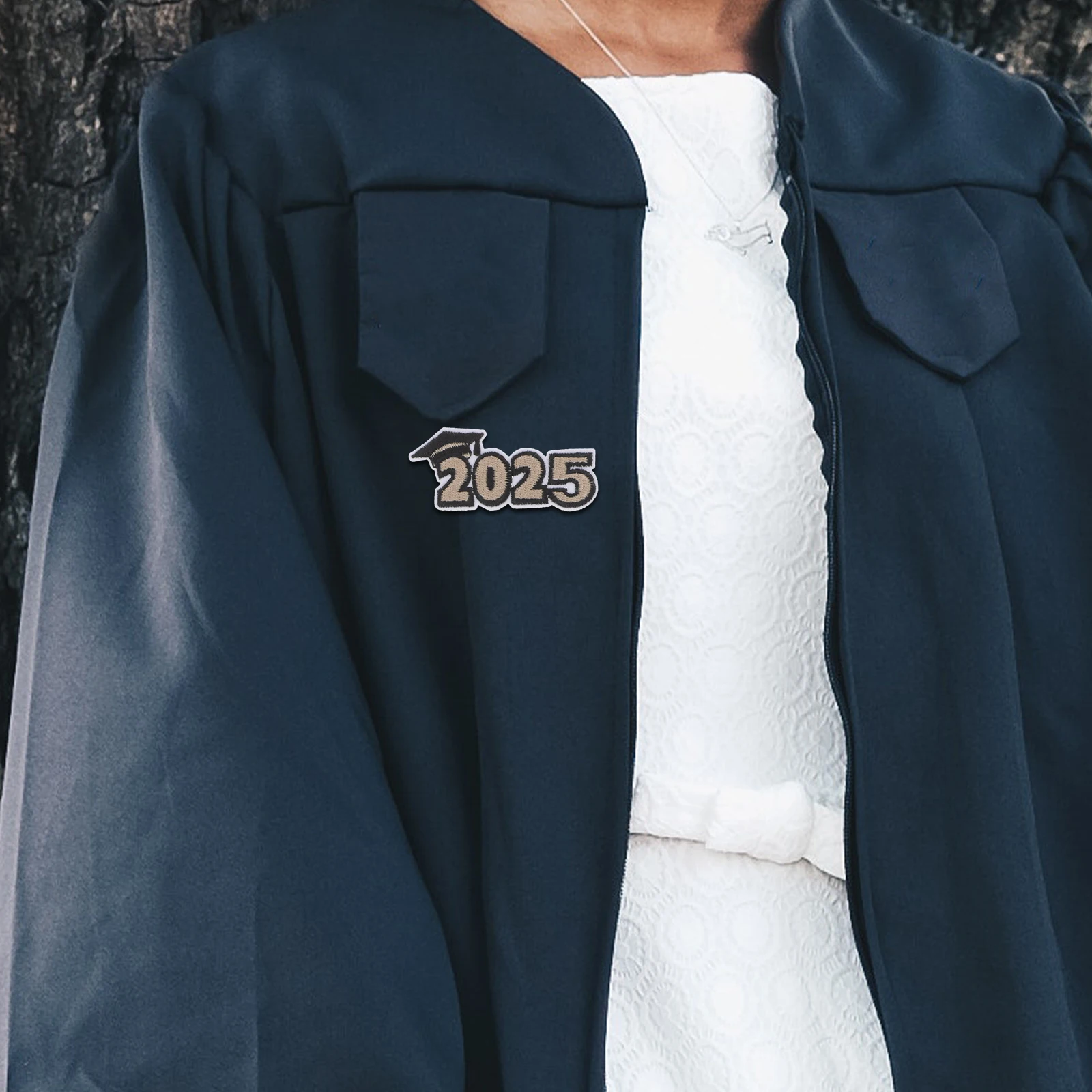 

8Pcs Graduation Embroidered Iron on Patches Black Gold DIY Applique Patches for Clothes Hats Bags