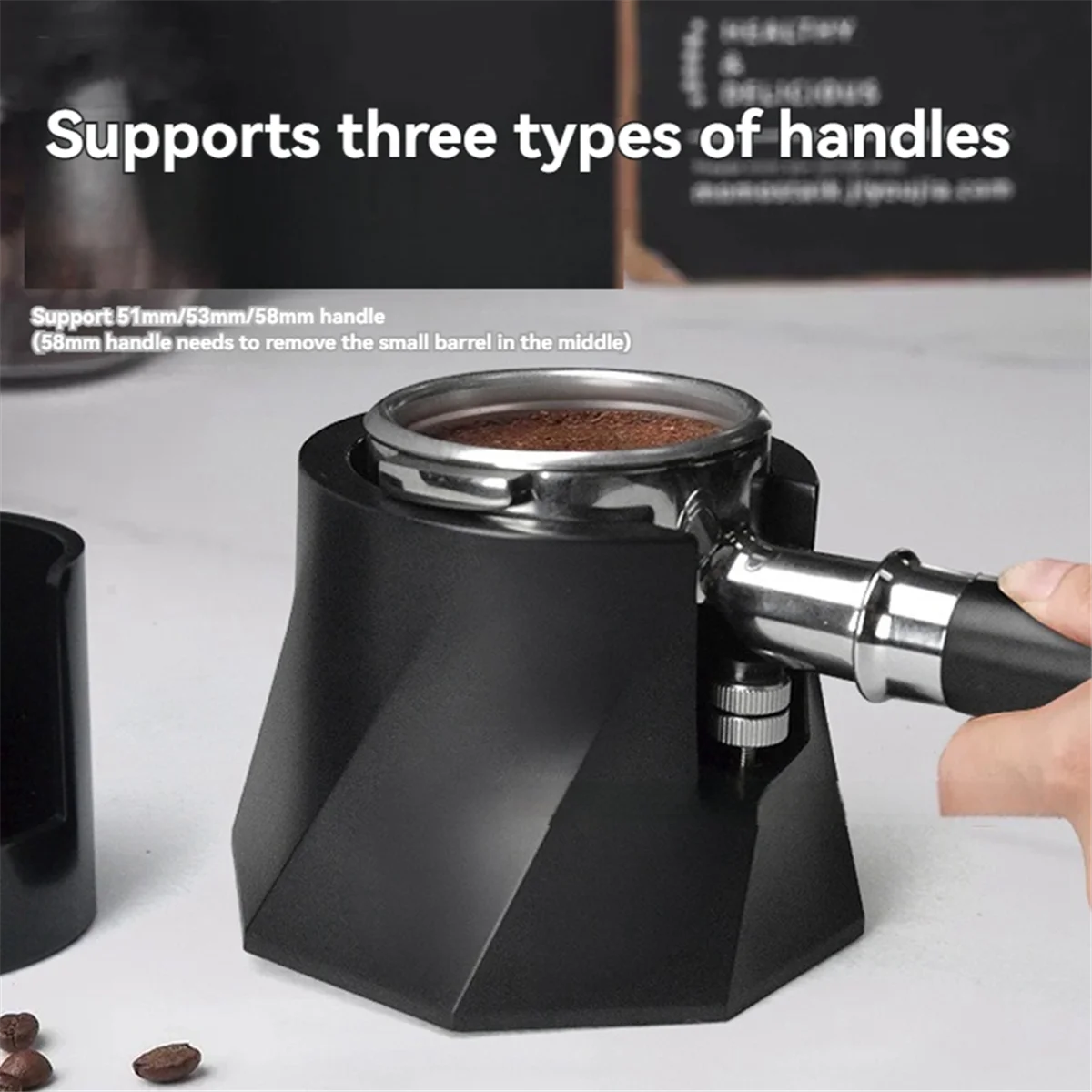 ABZL Coffee Tamper Holder for 51/53/58mm Handle Height-Adjustable Organizer with Non-Slip Bottom for Cafe Shop Restaurant