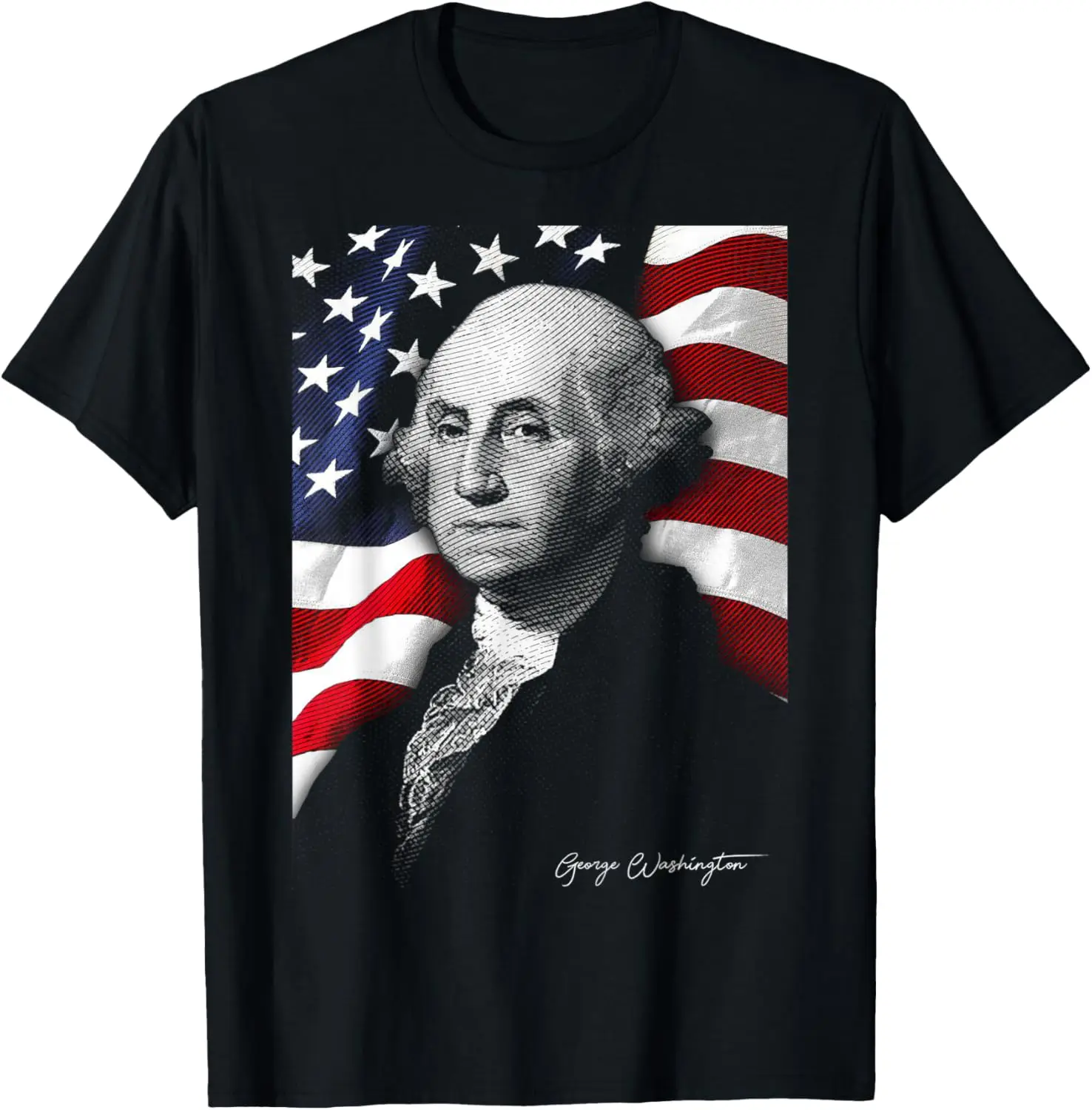 American George Washington Eyes Flag Country T-Shirt