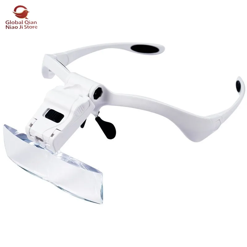 Head-mounted Magnifying Glass,high-definition for Embroidery Alignment,portable Light Glasses-style Magnifier for False Eyelashe