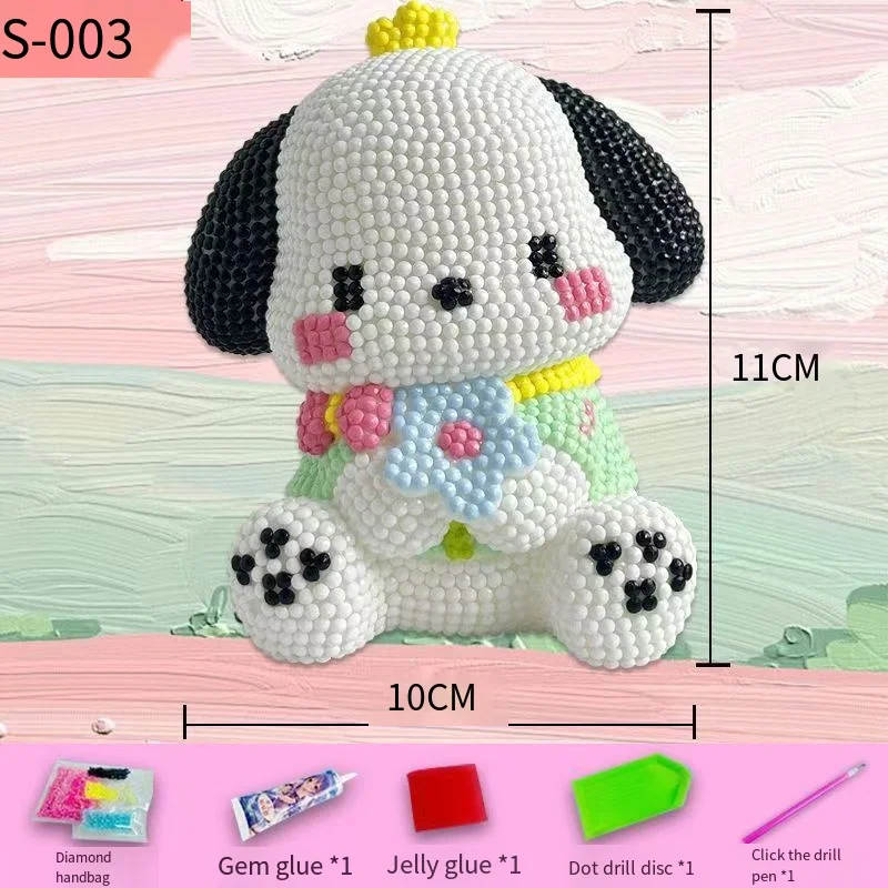 DIY Diamond Piggy Bank Hello Kitty Diamond Stick Piggy Bank Anime Sanrio Kids Toy Kawaii Cartoon Desktop Accessories Cute Gift