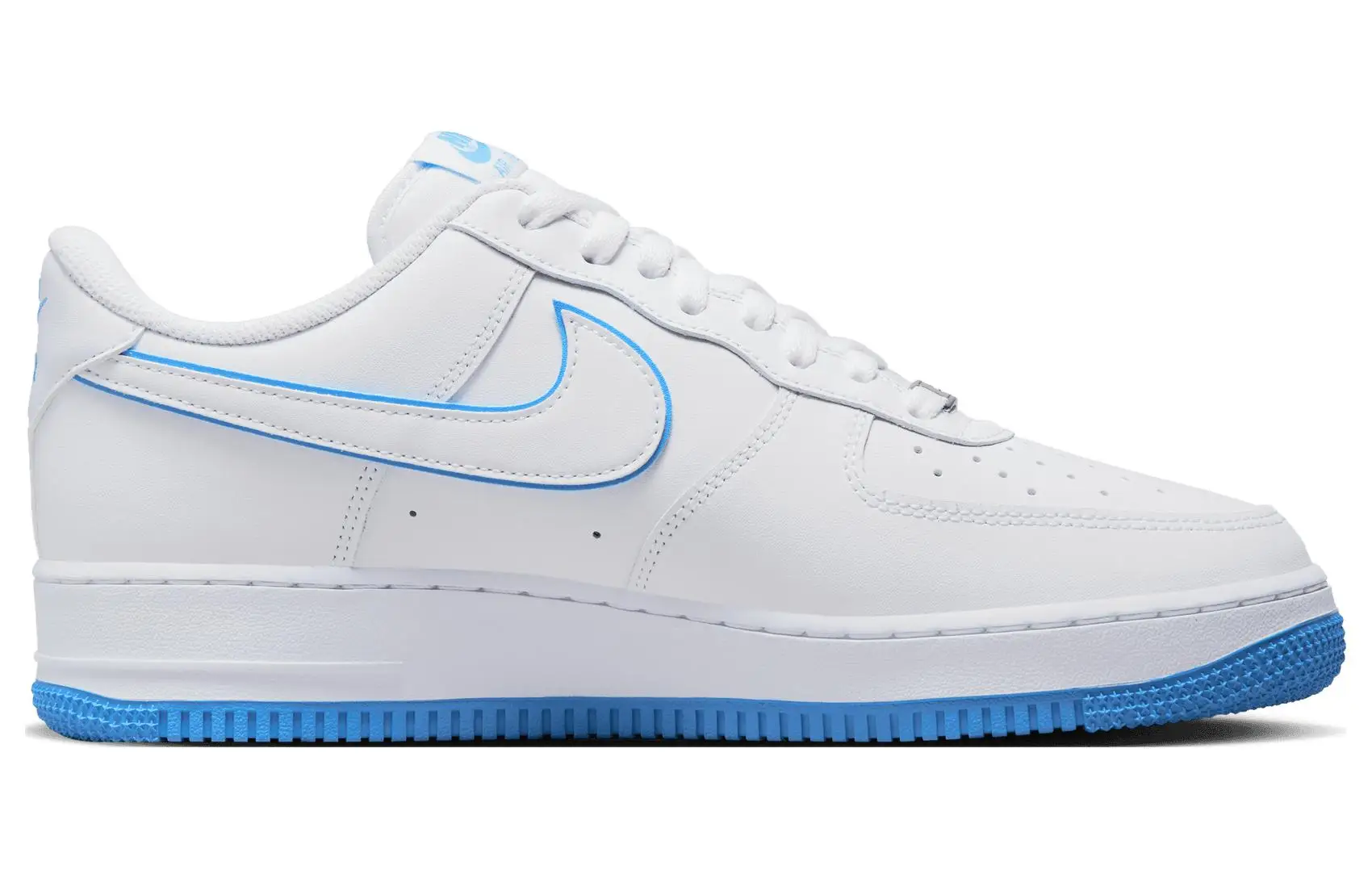 Tênis Nike Air Force 1, Sapatos Azul Universitário Branco, '07