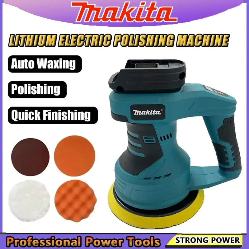 

Беспроводная полировальная машина Makita, 8-ступенчатая регулируемая автоматическая электрическая вощеная шлифовка, уплотнительный инструмент для глазури, перезаряжаемая полировальная машина