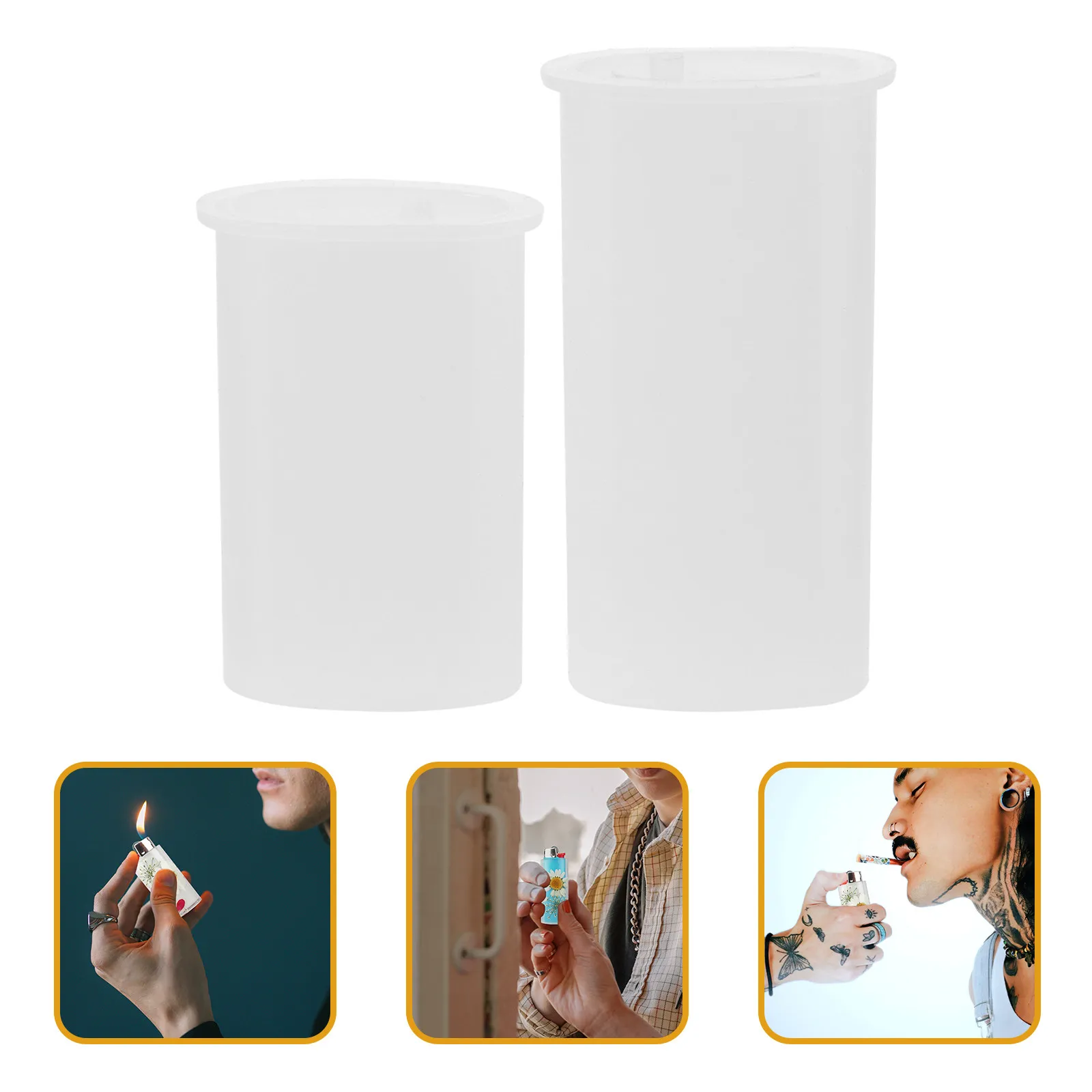 2Pcs Lighter Case DIY Silicone Mold High Tear Resistant Easy Demold Smooth Interior Epoxy Silicone Casting Mold for Handicrafts