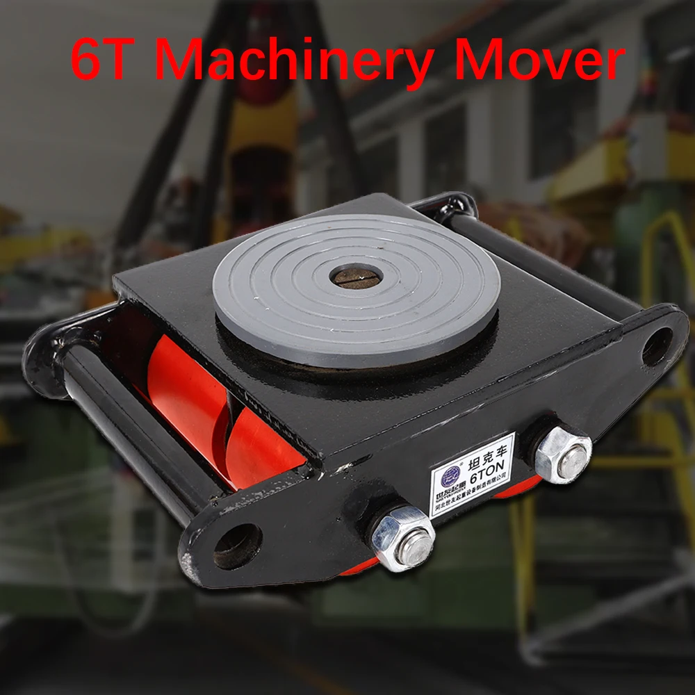 Machinery Mover 6/8T Machinery Mover Shipping Trolley Storage Distribution Transportation Floor Standing  360° Rotation Tool