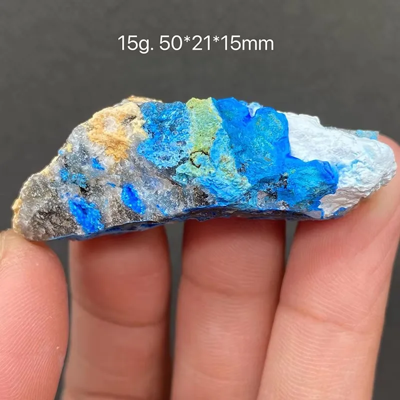 100% Natural Blue Cyanotrichite Mineral Specimen Healing Crystal Popular Jewelry Collection Ornaments