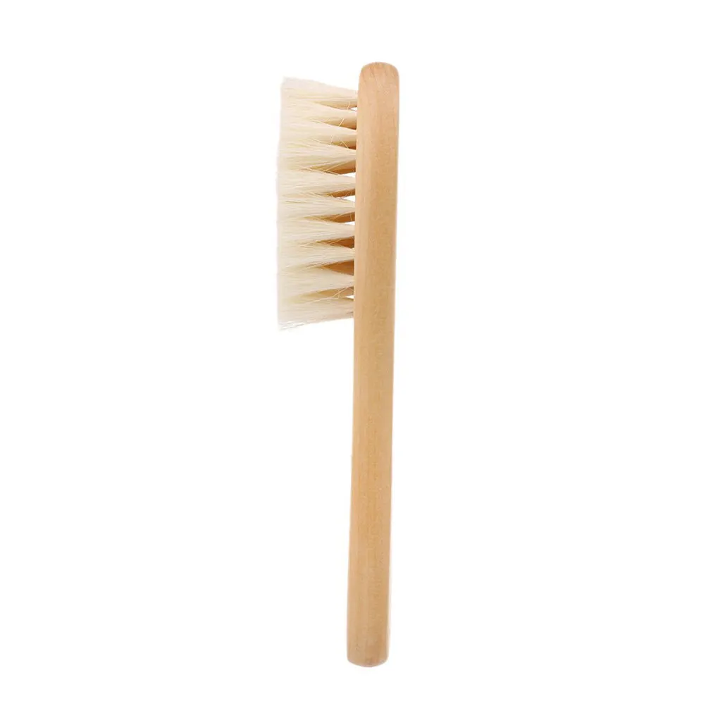 2Pcs Comb Brush Set Wool Natural Baby Wooden Comb Bathing Brush Scalp Stimulating Detangle Hair Relaxation Tool