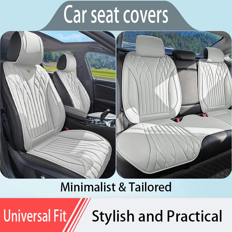 Universal Half Wrap Nappa Leather Seat Cover, Concise Design, Snug Fit, Soft & Breathable, Practical Auto Interior Accessory