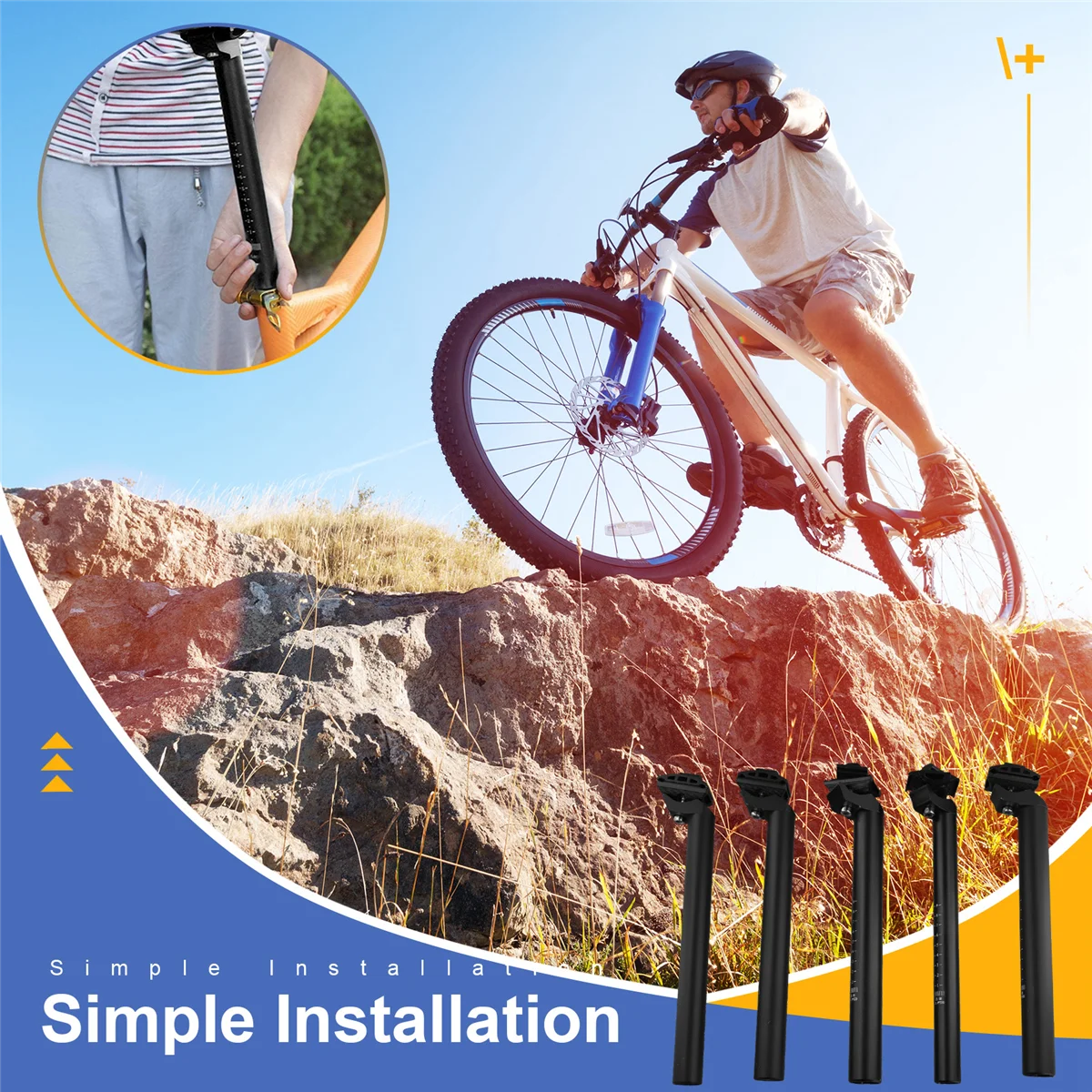 

5PCS Bike Seatpost Parts Bicycle Seat Post Seat Tube Saddle Pole for Cycling Bikes 25.4mm,27.2mm,28.6mm,30.8mm,31.6mmJAS