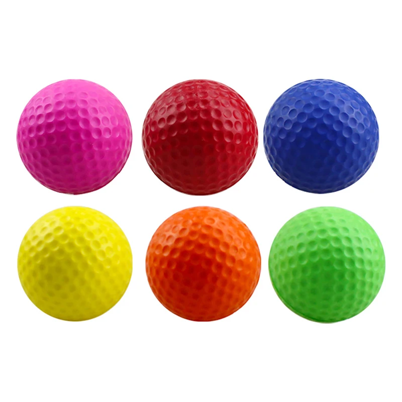 Bolas de Golf de colores de PU, esponja sólida suave, herramientas de práctica de Golf para interiores, juguetes para mascotas, regalos para niños, 42mm, 1 unidad