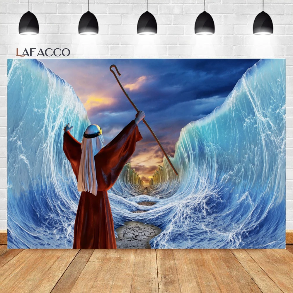 Laeacco Passover Backdrop Jewish Moses Divided Parting The Red Sea Jews Pesach Festival Party Portrait Photography Background