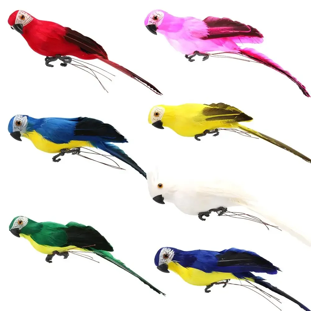 Handmade Foam Feather Artificial Parrot Imitation Bird Model Figurine Foam Birds Parrot Home Garden Decoration Ornament