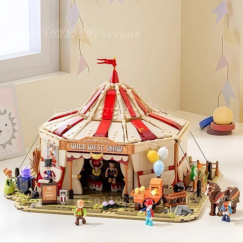 

Western Series Wandering Circus Building Models Building Blocks Street Desktop Decoration Large Collection Toys Birthday Gifts