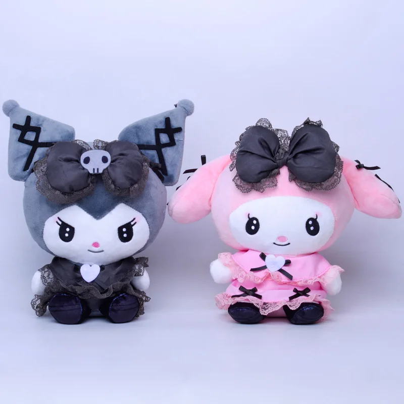 

Брелок Kawaii Sanrio My Melody, розовый плюшевый 24 см, декоративная Черная Подушка Kuromi для спальни, подарок на день рождения для девочек