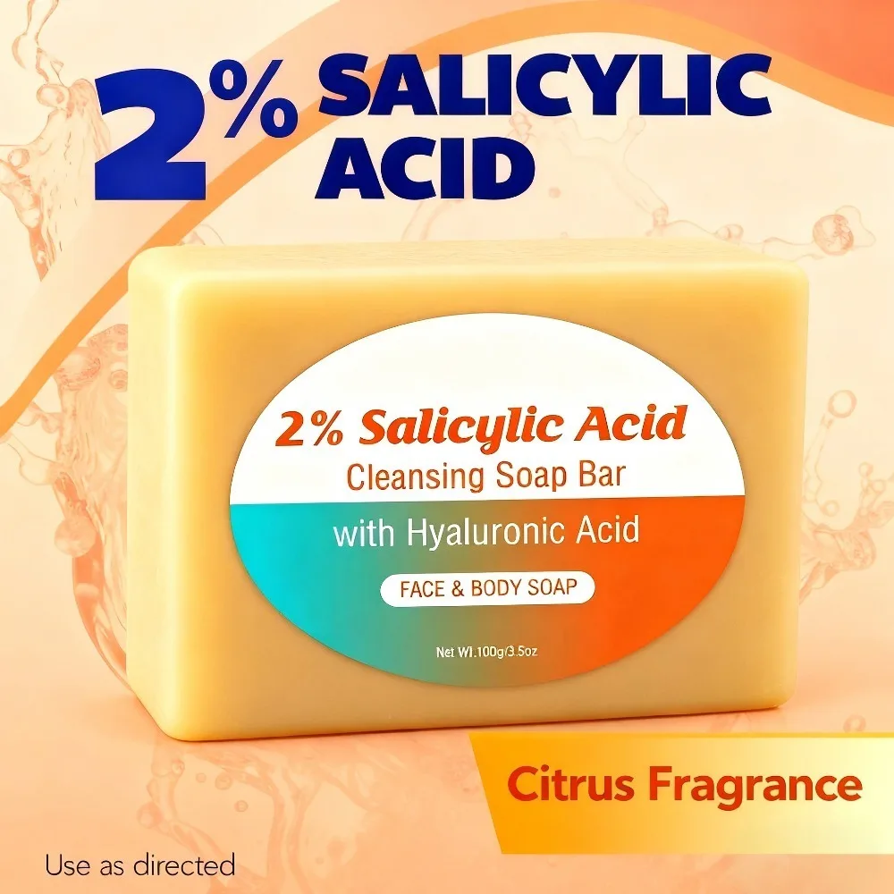 

2% очищающий батончик с салициловой кислотой, нежно очищает, контролирует жирность и увлажняет, для ежедневного использования и путешествий, мягкую кожу и освежает