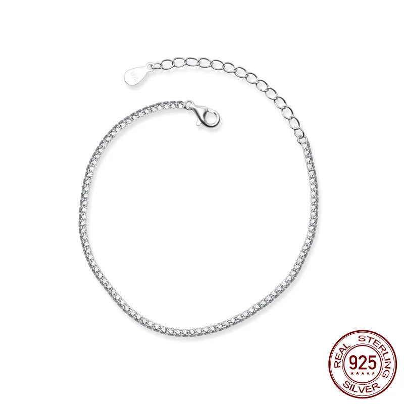 La Monada 15 + 4,5 cm elegante pulseira de tênis de prata esterlina 925 com pedras de zircônia cúbica brilhantes design atemporal para mulheres