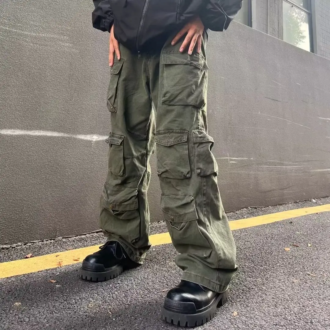 Multi Pocket Loose Straight Cargo Jeans Denim Pant plus size trouser women fashion casual y2k techwear harajuku hiphop baggy new