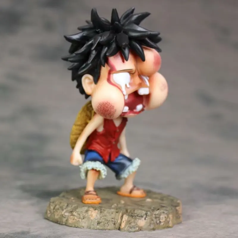 Hot Anime Een Stuk Figuur Luffy Q-Versie Nemen Een Kloppend Pvc Action Figure Model Cartoon Standbeeld Collectible Kinderen speelgoed Gift