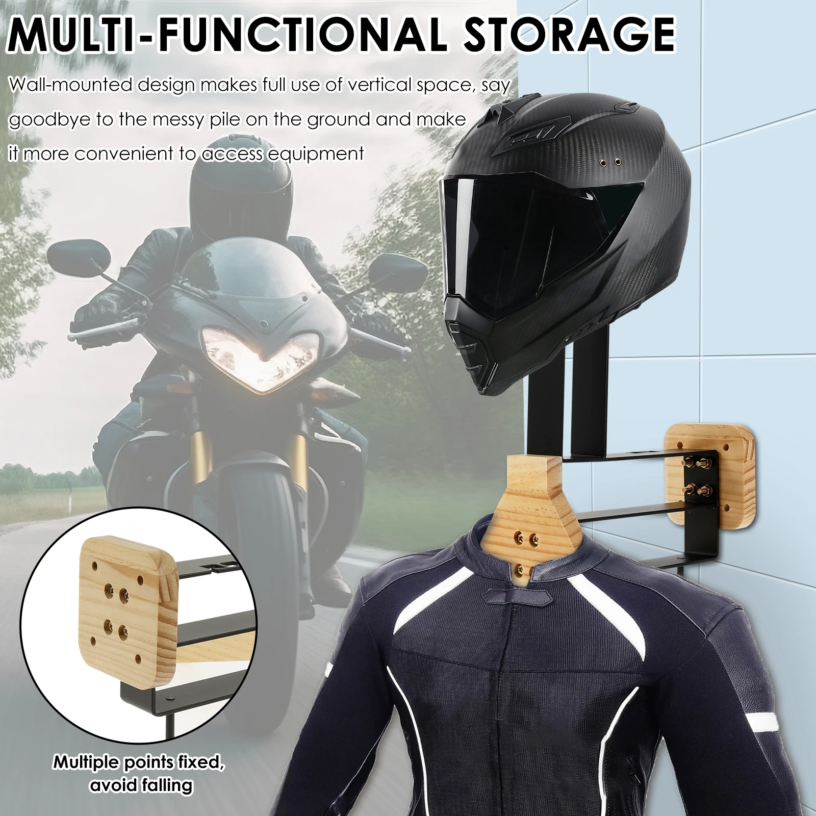 Motorcycle Helmet Rack Wooden - đánh giá và giá Motorcycle Gear Rack