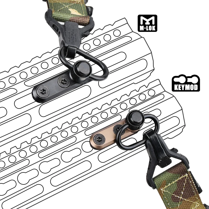 WADSN QD Base di montaggio dell'imbracatura fibbia per tracolla in metallo a sgancio rapido accessori per la caccia Mount Fit Mlok Keymod