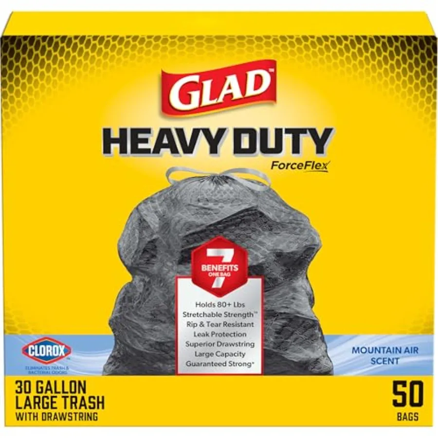 

ForceFlex Heavy Duty Trash Bags With Clorox,,30 Gal, 50 Ct Package May Vary