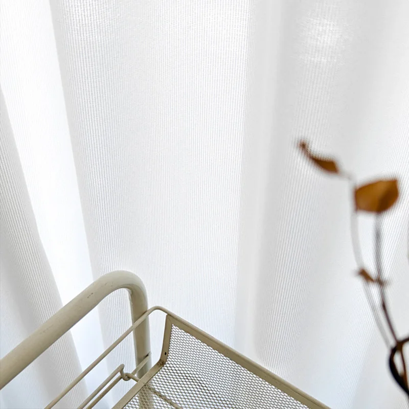 White Striped Tulle for Window Curtains Thick Luxury Shade Drapes Sheer Curtains for Living room Bedroom Home Lounge Blinds