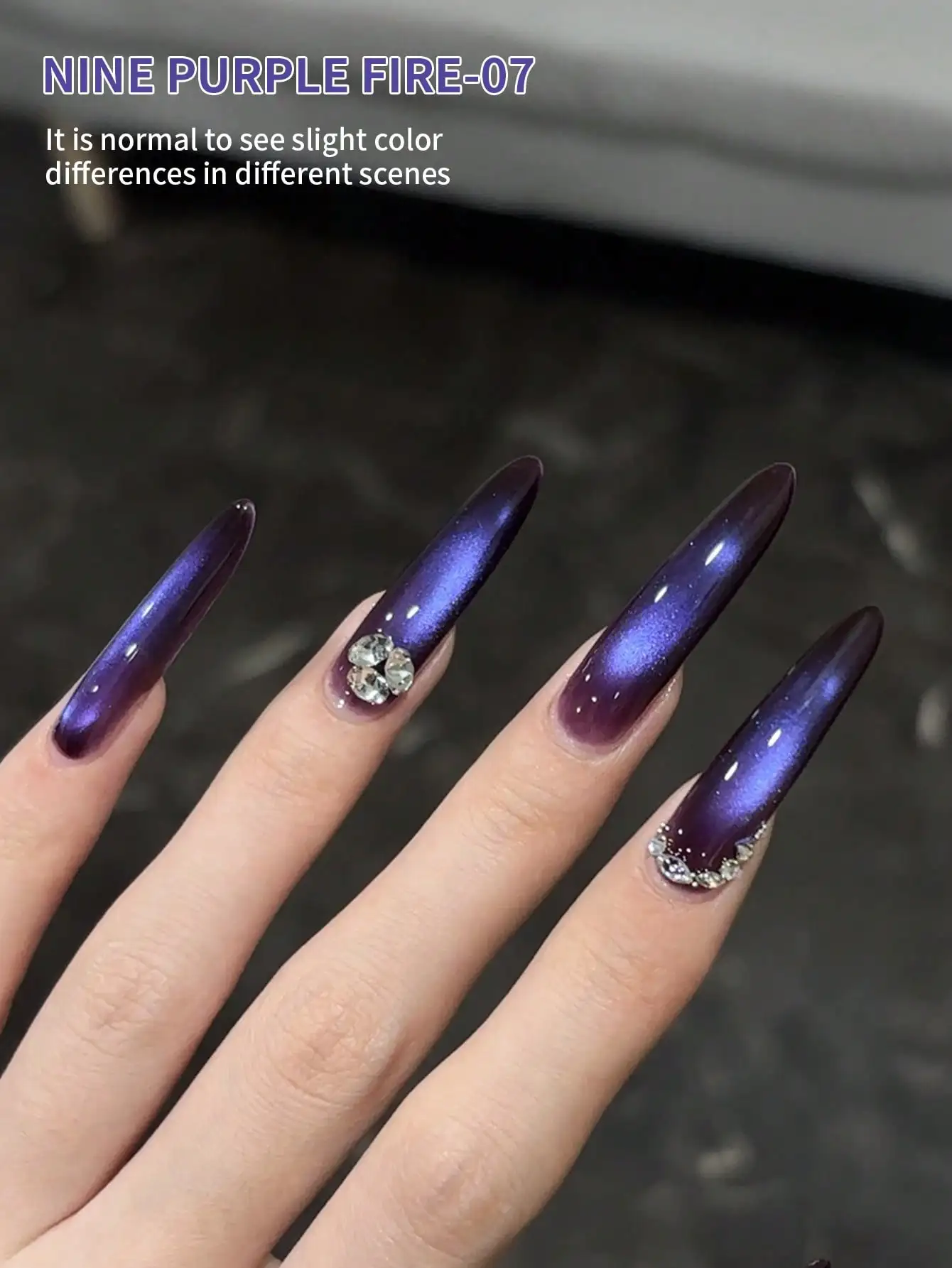 1PC 15ml Purple Cat Eye Gel Nail Polish, UV LED Curing, Long-Acting Fast Drying Nail Art Gel - Ideal Gift for Women for Spring