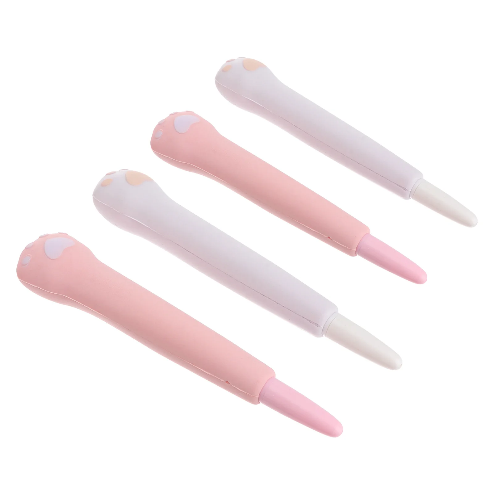 4Pcs Cartoon Decompression Pens Cat Paw Shape Stress Relief Squeeze Gel Ink Pens for Students School Writing School Gel Pen