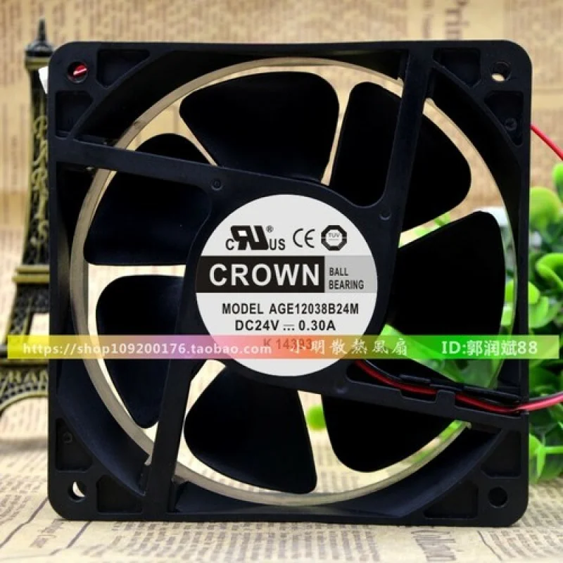 

L Высокопроизводительный охлаждающий вентилятор AGE12038B24M 24 В 0,30 А 120*120*38 мм