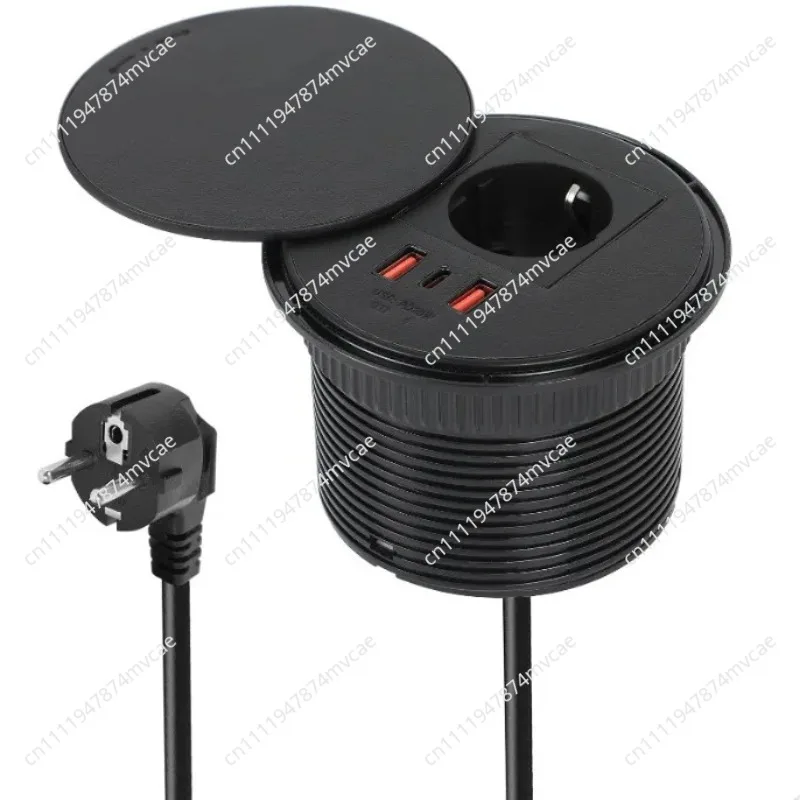 Desktop embedded multi-function power socket Type-C fast charging