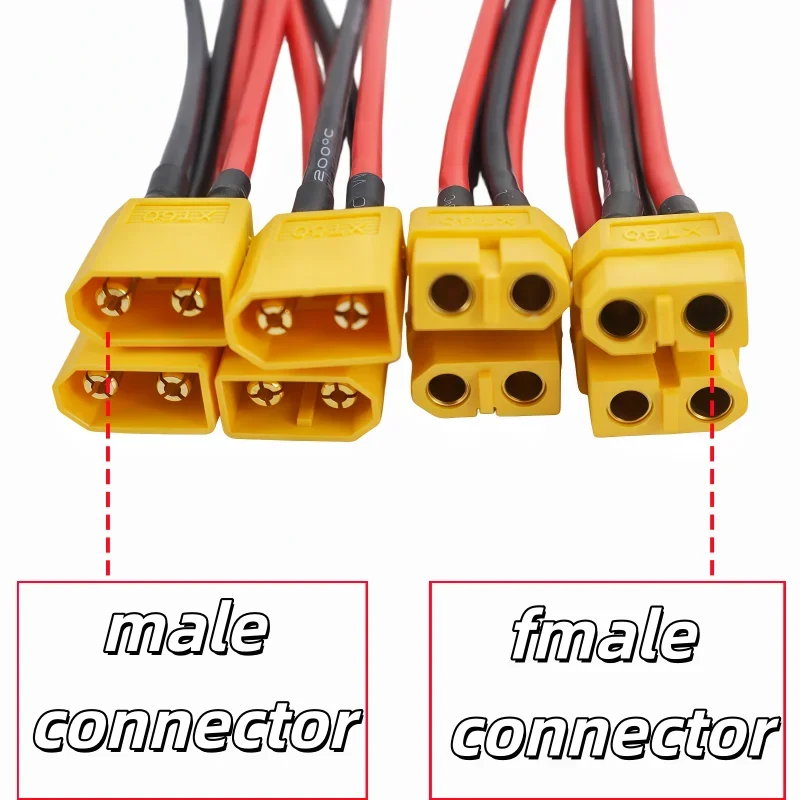 XT60 Female/Male Connector with 10CM 14AWG Silicone Wire for Rc Drone Car Boat Rc Lipo Battery