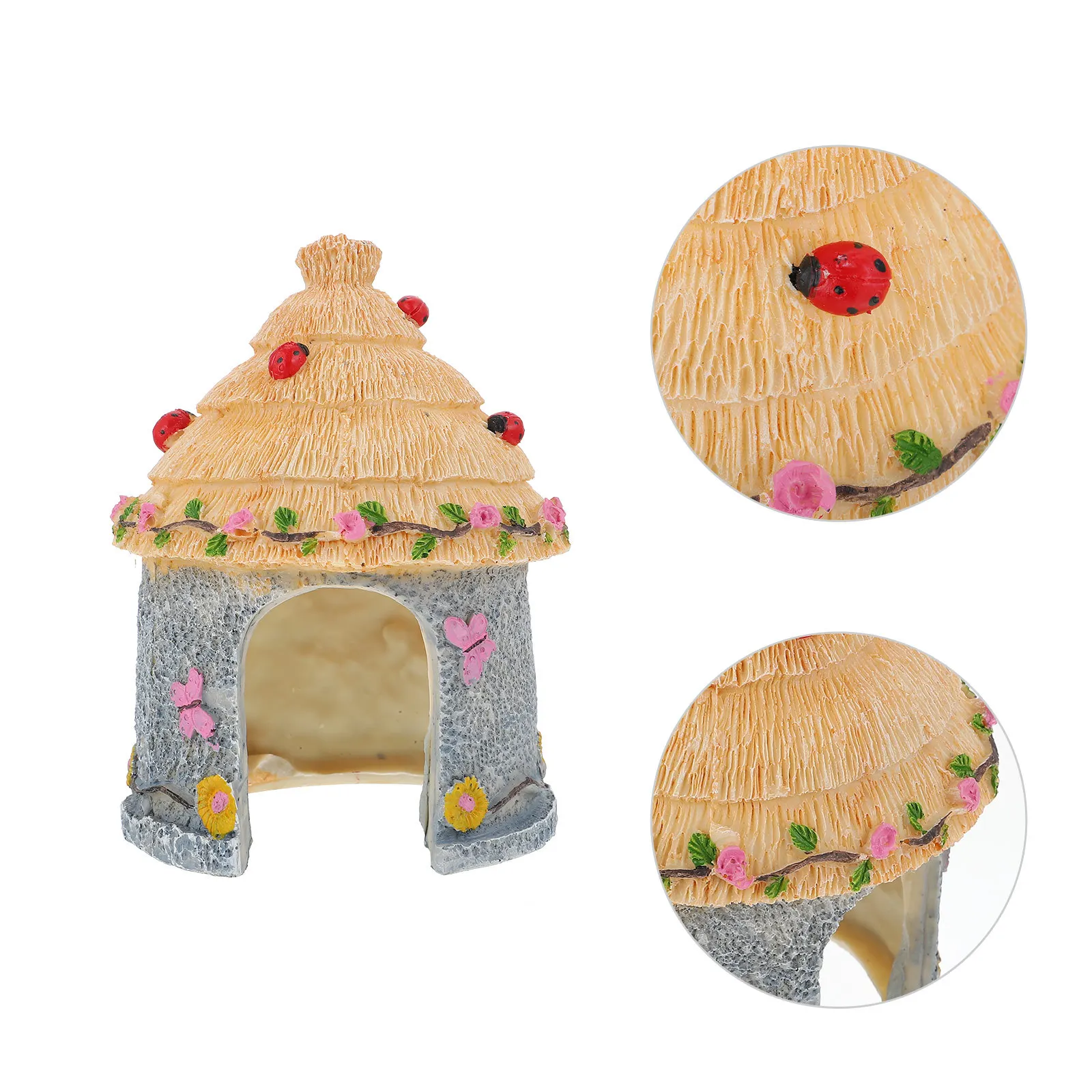 

Reptile Hideout Decor Resin Ornament Lifelike Aquarium Landscape Fish Tank Adornment Safe Material Pet Hiding House